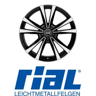 Rial M12X 8X19 5/112 ET52 Diamant-Schwarz Frontpoliert