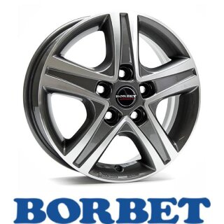 Borbet CWD 6X16 5/130 ET68 Mistral Anthracite Glossy Polished