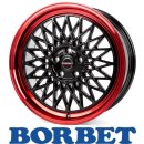 Borbet B 7,0X17 4/100 ET30 Black Rim Red