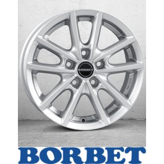 Borbet W 6X15 5/112 ET43 Crystal Silver