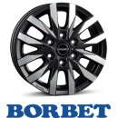 Borbet CW6 6,5X16 6/130 ET62 Black Polished matt
