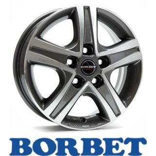 Borbet CWD 6X16 5/118 ET68 Mistral Anthracite Glossy Polished