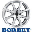 Borbet LV4 5,5X14 4/108 ET43 Crystal Silver