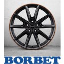 Borbet LX18 8,0X18 5/112 ET44 Black matt Rim Copper