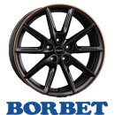 Borbet LX18 8,0X18 5/112 ET48 Black matt Rim Copper