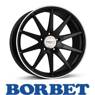 Borbet GTX 8,0x19 5/112 ET40 Black matt Rim Silver