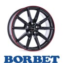 Borbet LX19 8,0x19 5/112 ET40 Black Glossy Rim Red
