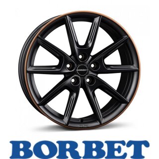 Borbet LX19 8,0x19 5/112 ET40 Black matt Rim Copper