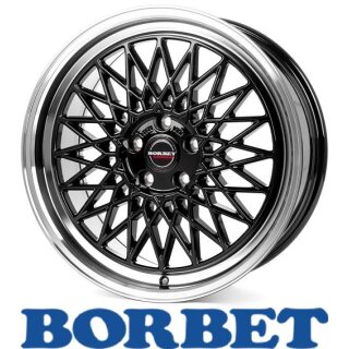 Borbet B 8,0x17 5/112 ET45 Black Rim Polished