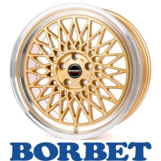 Borbet B 8,0x17 5/112 ET45 Gold Rim Polished