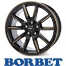Borbet LX19 8,0x19 5/108 ET45 Black Glossy Gold Spoke Rim