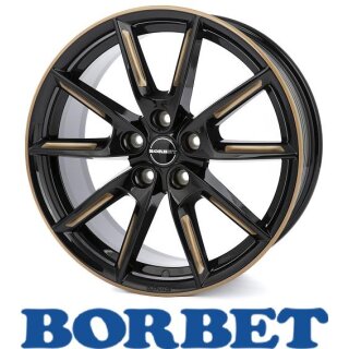 Borbet LX19 8,0x19 5/112 ET50 Black Glossy Gold Spoke Rim