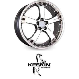 Keskin KT10 9,5x18 5/100,0 ET25 matt Black Front Polish Steel Lip
