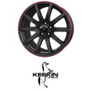 Keskin KT16 9,5x19 5/112,0 ET45 matt Black Lip Red