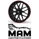MAM GT1 9,5x19 5/112,0 ET30 matt Black Lip Red