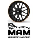 MAM GT1 9,5x19 5/112,0 ET42 matt Black Lip Orange