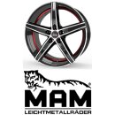 MAM OX-18 8,5x19 5/114,3 ET45 Black Frontpoliert Red Inside