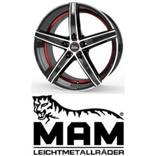 MAM OX-18 8,5x19 5/120,0 ET35 Black Frontpoliert Red Inside