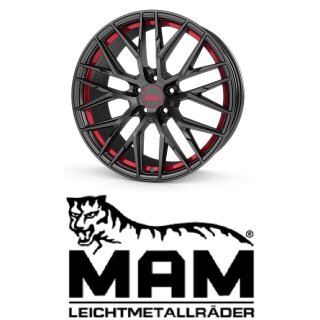 MAM RS4 7,5x17 5/108,0 ET45 Black Painted Red Inside