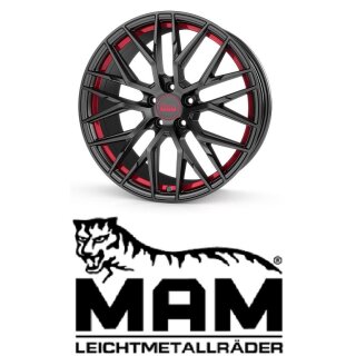 MAM RS4 7,5x17 5/112,0 ET35 Black Painted Red Inside