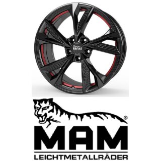 MAM RS6 7,5x17 5/108,0 ET45 Black Painted Red Inside