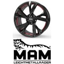 MAM RS6 7,5x17 5/112,0 ET45 Black Painted Red Inside