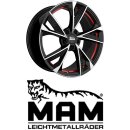 MAM RS6 7x16 5/100,0 ET38 Black Frontpoliert Red Inside