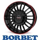 Borbet CW3 7,5x18 5/118,0 ET53 Black Glossy Red Ring