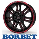 Borbet CW8 8x18 5/118,0 ET50 Red Rim Window Polished matt