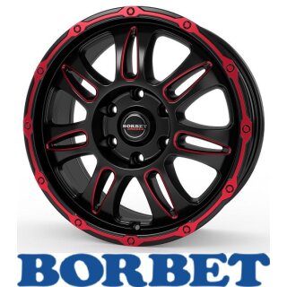 Borbet CW8 8x18 6/120,0 ET45 Red Rim Window Polished matt