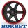 Borbet GTX 8x19 5/114,3 ET50 Black matt Rim Red