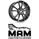 MAM A5 8x19 5/112,0 ET45 matt Black Frontpoliert