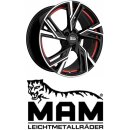 MAM RS5 6,5x16 4/108,0 ET20 Black Frontpoliert Red Inside