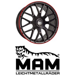 MAM GT1 8x18 5/100,0 ET45 matt Black Lip Red