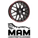 MAM GT1 8x18 5/100,0 ET45 matt Black Lip Red