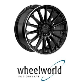 Wheelworld WH39 9,5x22 5/112,0 ET30 Schwarz glänzend lackiert mit hochglanzpoliertem Felgenbett