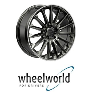 Wheelworld WH39 9,5x22 5/112,0 ET37 dark gunmetal lackiert mit hochglanzpoliertem Felgenbett