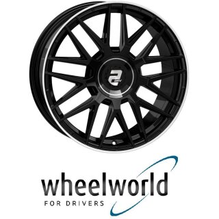 Wheelworld WH43 8x18 5/112,0 ET40 Schwarz glänzend lackiert mit hochglanzpoliertem Felgenbett
